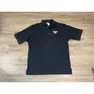Men's Chase Authentics Size XL Black Cotton Polo Shirt Tony Stewart Short sleeve